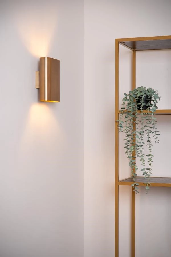 Lucide OVALIS - Lámpara de pared - 2xE14 - Oro mate / Latón - ambiente 1